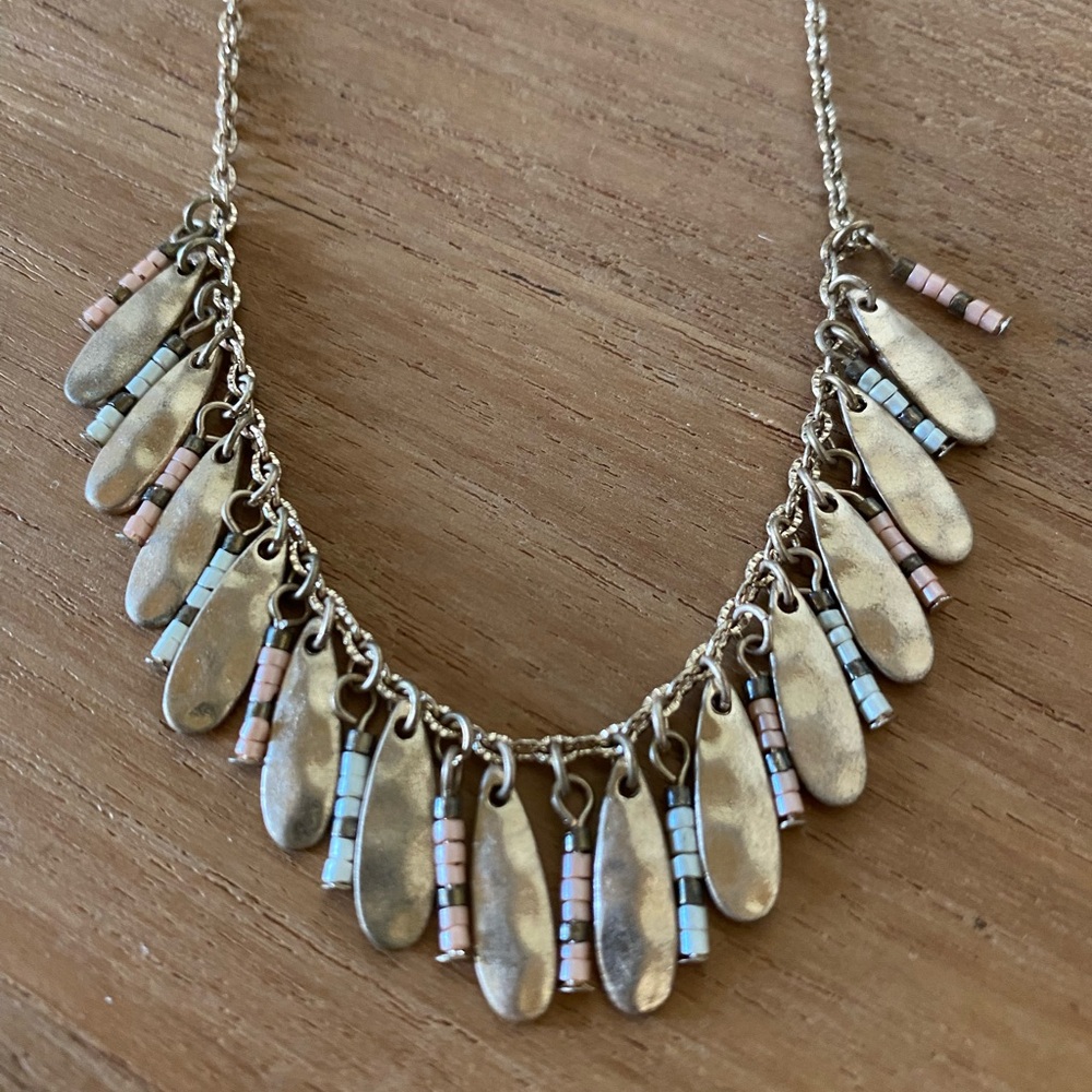 Elegant Gold and Pastel Beaded Necklace